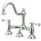 Kingston Brass KS3911BL Restoration Bathroom Bridge Faucet, Polished Chrome KS3911BL - alternate 1